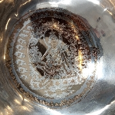 Cuenco plateado 1200-1400 grs. 20-22 cms. 2