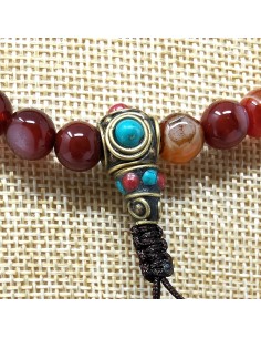 Mala de Cornalina bandeada con estupa de pedrería 2