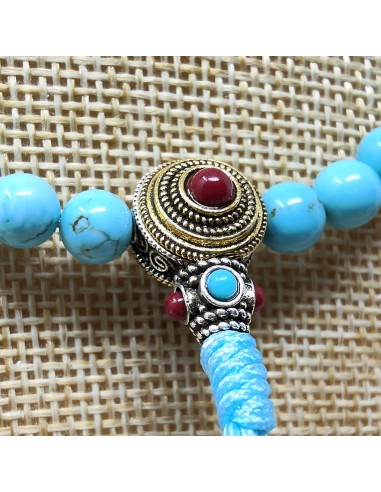 Mala de Howlita azul 6 mm con cierre "princess"