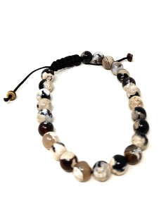 Pulsera de ágata blanquinegra