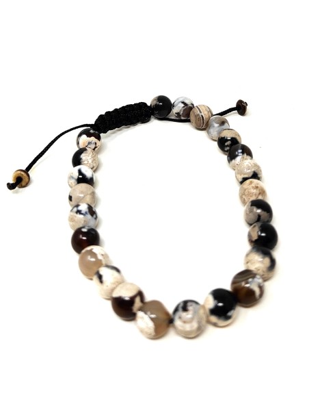 Pulsera de ágata blanquinegra