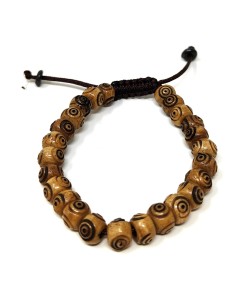 Pulsera de hueso marrón "ojo"