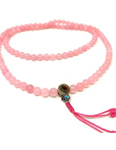 Mala de cuarzo rosa 8 mms. con cierre "princess"