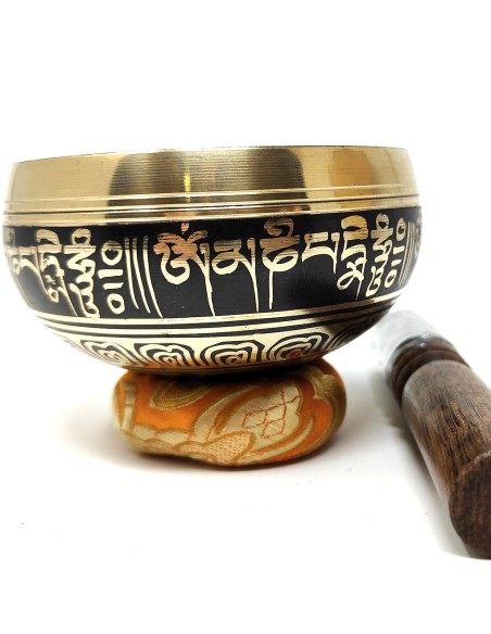 Cuenco torneado 9 cms. negro y dorado