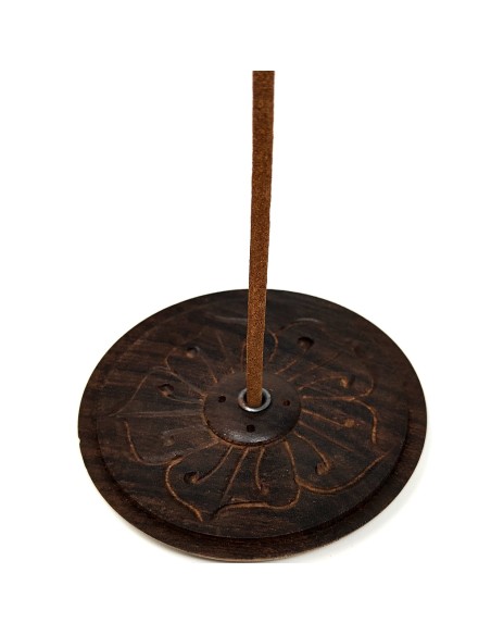 Incensario de madera "flor"