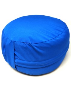 Zafu. Cáscara espelta ecológica. Azul claro. Mediano