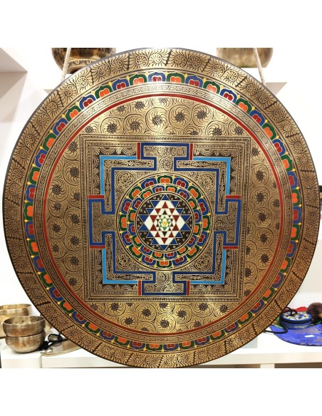 Chau Gong 60 cms pintado "Shree Yantra" + Funda