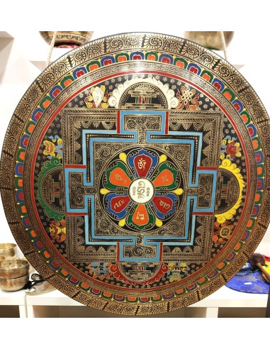 Chau Gong 60 cms pintado "Hum- Kalachakra" + Funda
