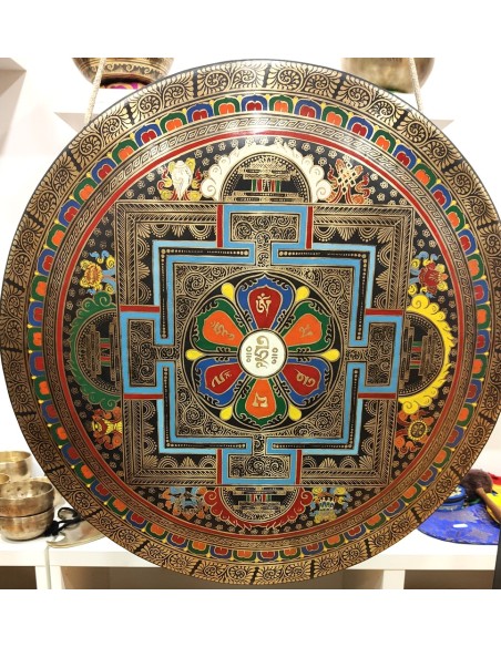 Chau Gong 60 cms pintado "Hum- Kalachakra" + Funda