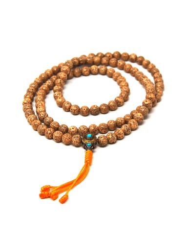 Mala de semilla de flor de loto 8 mm con cierre...