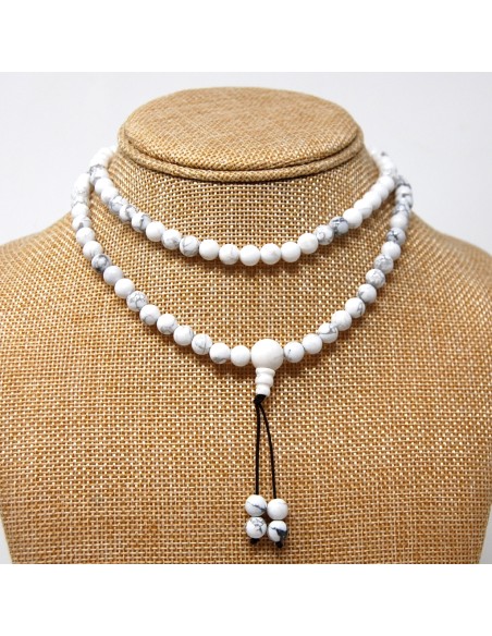 Japamala de Howlita blanca 6 mm