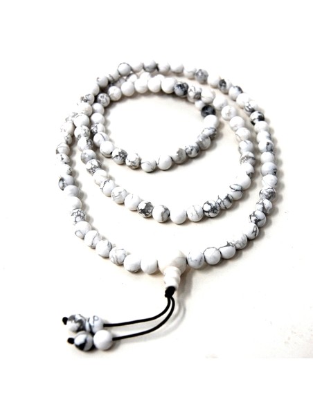 Japamala de Howlita blanca 6 mm