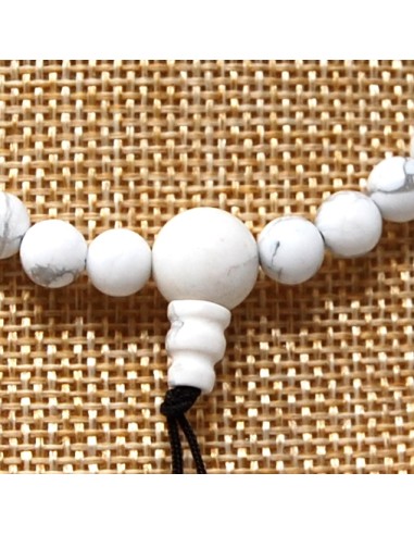 Japamala de Howlita blanca 6 mm