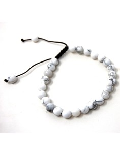 Pulsera de Howlita blanca 6 mm