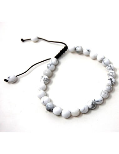 Pulsera de Howlita blanca 6 mm