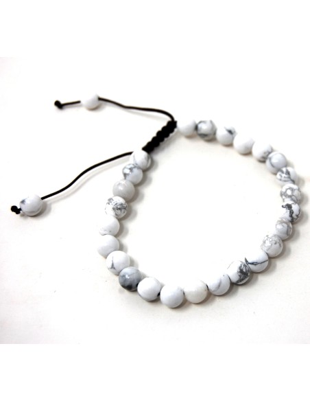 Pulsera de Howlita blanca 6 mm