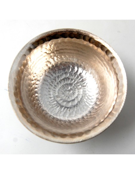 Cuenco ofrendas color latón envejecido  y plata 10 x 7 cm