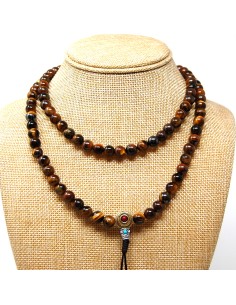 Japamala de Ojo de Tigre de 8 mm. Con cierre "princess"