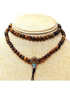 Japamala de Ojo de Tigre de 6 mm. Con cierre "princess"