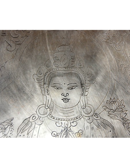 Cuenco Full Moon grabado con "Chenrezig". 28 cm. 2,175 Kg.