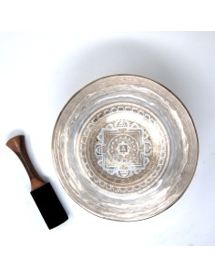 Cuenco plateado. Mandala.1486 gr. 22,5 cm. 2