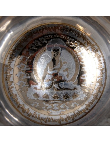 Cuenco plateado "Shakyamuni". 920 gr. 16,5 cm.
