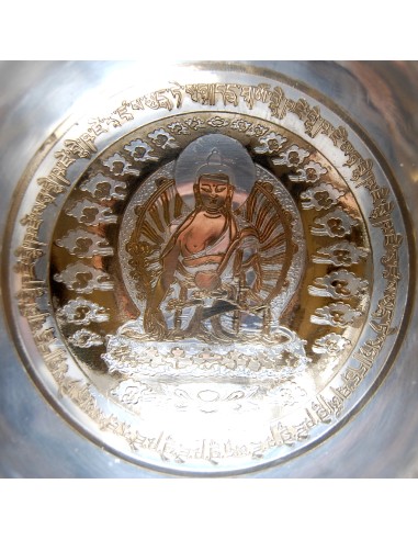 Cuenco plateado "Buda de la Medicina". 633 gr....