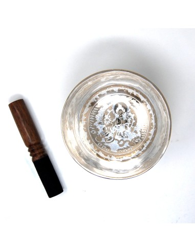 Cuenco plateado "Tara Verde". 779 gr. 17 cm.