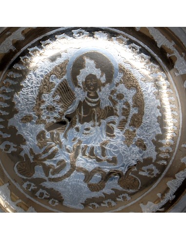 Cuenco plateado "Tara Verde". 779 gr. 17 cm.