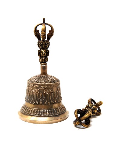 Campana tibetana grande + dorje. Calidad extra.