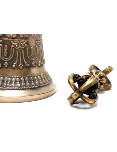 Campana tibetana grande + dorje. Calidad extra. 2