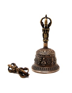 Campana tibetana mediana + dorje. Calidad extra.