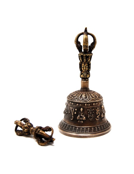 Campana tibetana mediana + dorje. Calidad extra.