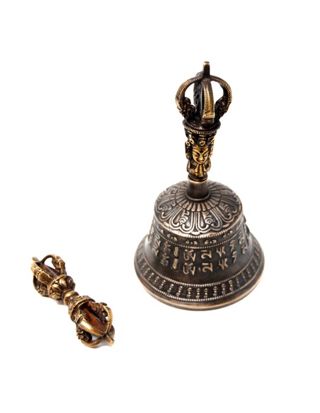 Campana tibetana mediana + dorje. Calidad extra.