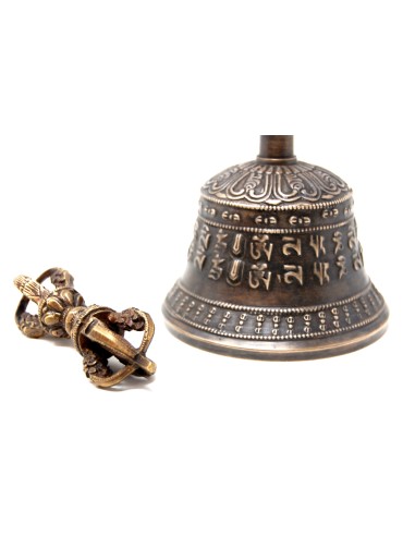 Campana tibetana mediana + dorje. Calidad extra.