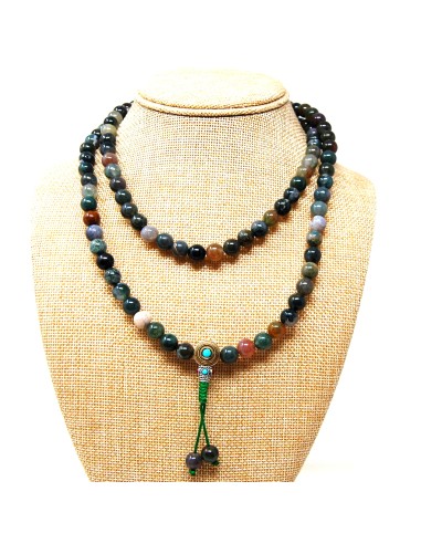 Japamala de ágata india 8 mm con cierre "Princess"