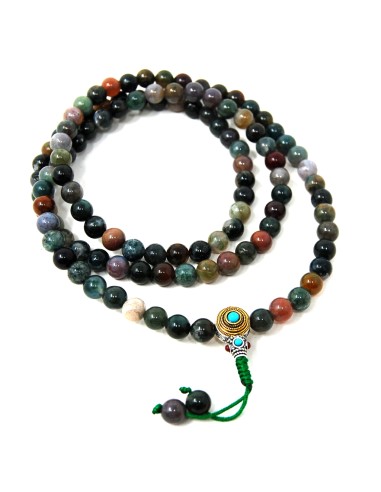 Japamala de ágata india 8 mm con cierre "Princess"