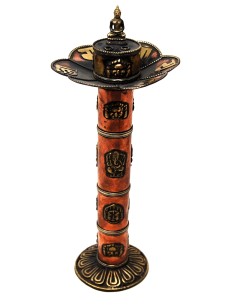Incensario torre de cobre con Buda - II