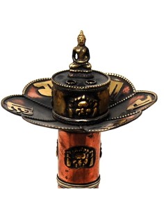 Incensario torre de cobre con Buda - II 2