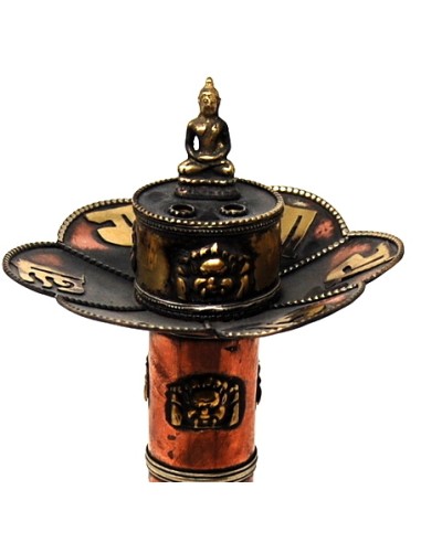 Incensario torre de cobre con Buda - II