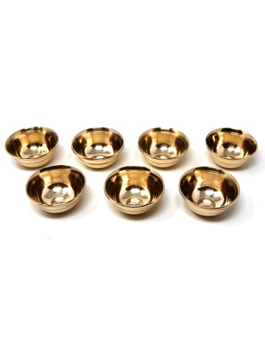 Set 7 cuencos de ofrendas de bronce 7 x 3 cms.