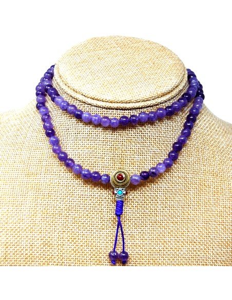 Japamala amatista con 8 mm cierre "Princess"