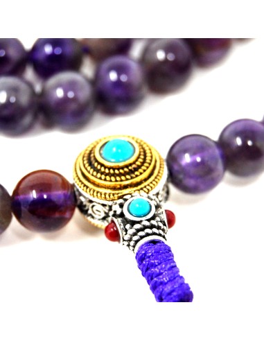 Japamala amatista con 8 mm cierre "Princess"