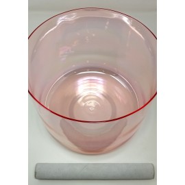 Cuenco alquímico de cuarzo rosa 20 cms. Afinado en 432 hzs