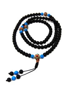 Mala de Shaligram con turquesitas 8 mm 2