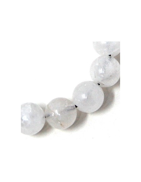 Pulsera de cuarzo blanco 8 mm.