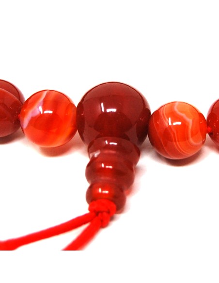 Pulsera de cornalina bandeada 8 mm (Elástica)