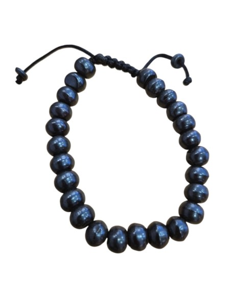 Pulsera Hueso Esmaltado en negro - Cordón