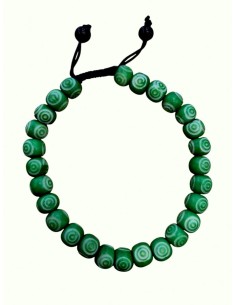 Pulsera de hueso verde "tercer ojo" 8mm