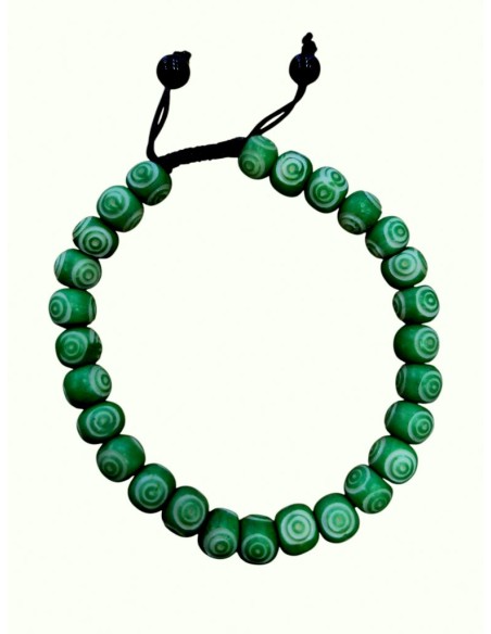 Pulsera de hueso verde "tercer ojo" 8mm